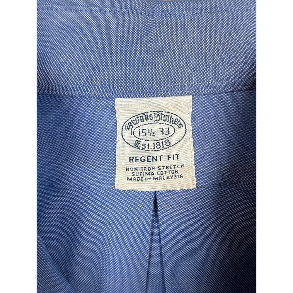 Brooks Brothers Men's 15.5-33 Regent Fit Blue LS Non-Iron Supima Shirt NWOT - Picture 5 of 11